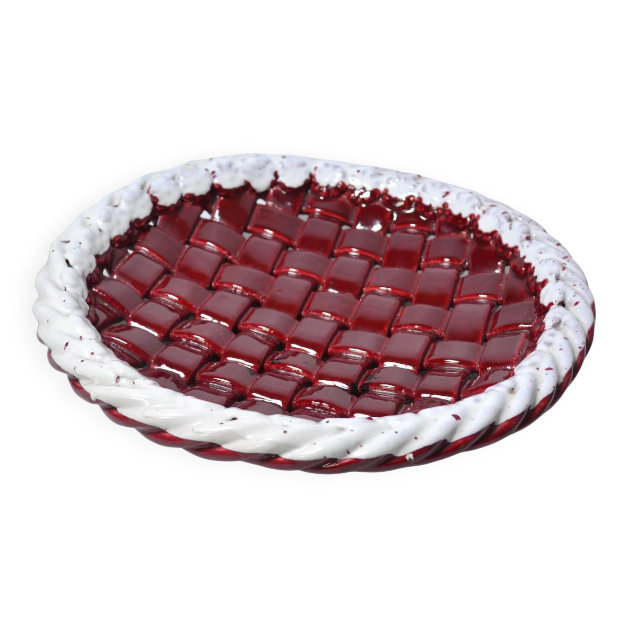 Woven ceramic basket