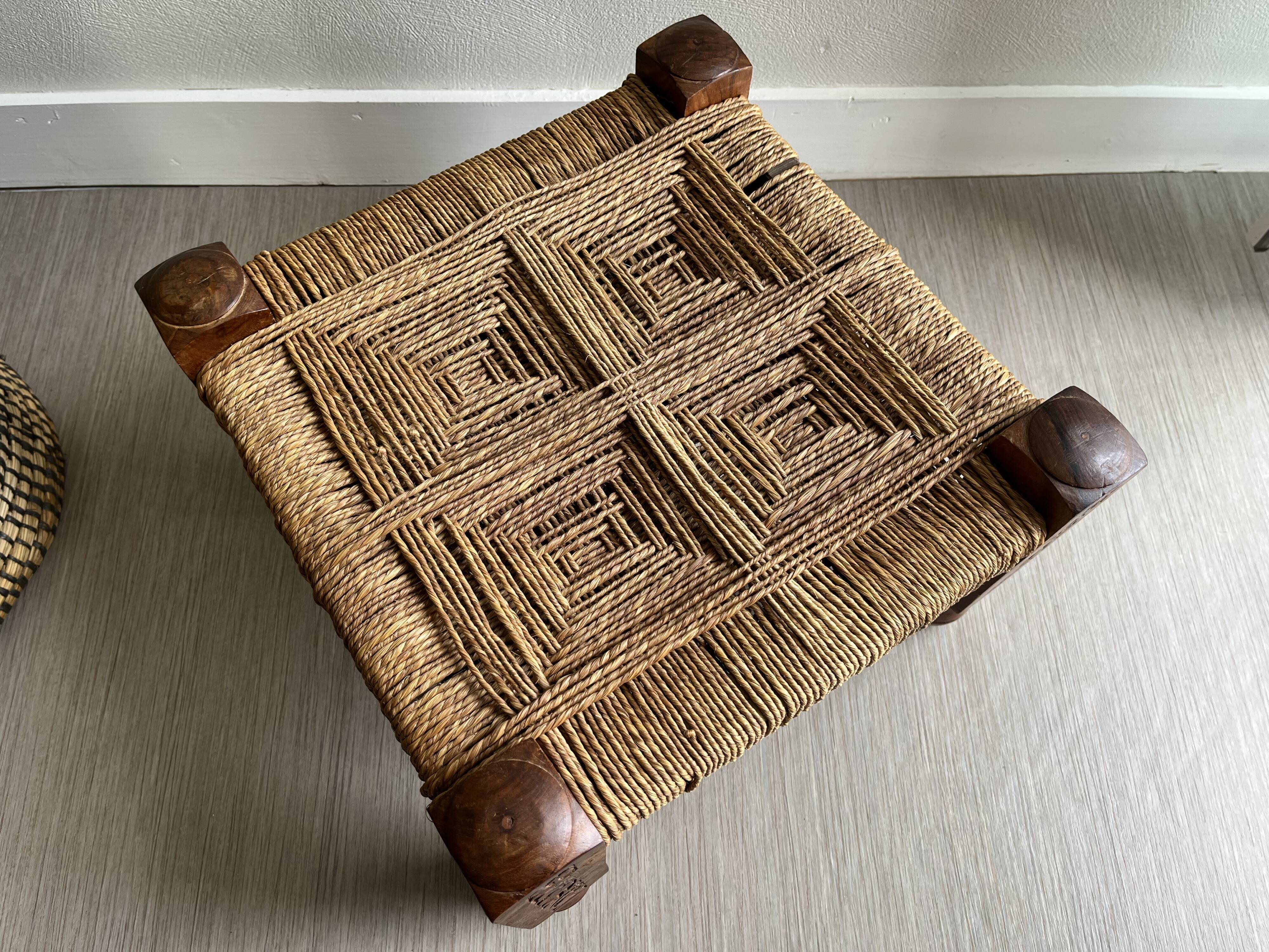 Charpoy stool wood and rope