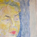 Tableau portrait sur toile d'une Dame slave 61 X 50 cm