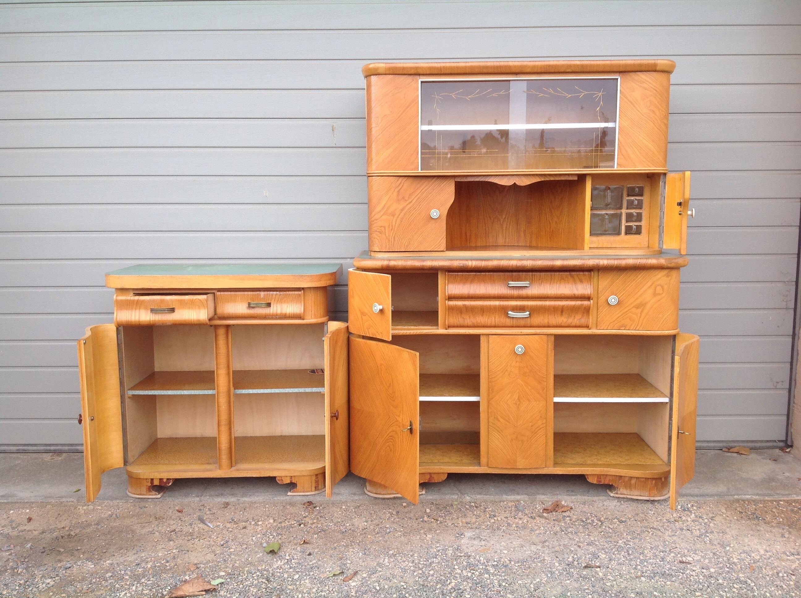 Keller cuisine 2 meubles buffets haut & bas années 50 vintage style
