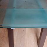 Cattelan Italia designer table – Tempered glass + extensions – Dark wood legs