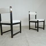 Set of 8 brutalist dining chairs by Emiel Veranneman for Decoene, 1970s