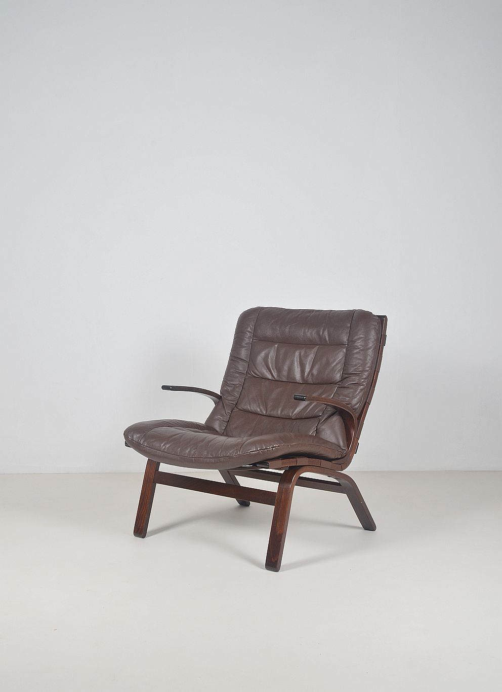 Danish leather lounge chair 'Miljø' by Farstrup Møbler, 1970s