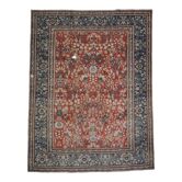 1970s Vintage Persian Handmade Wool Cotton Light Red Area Rug 290X379