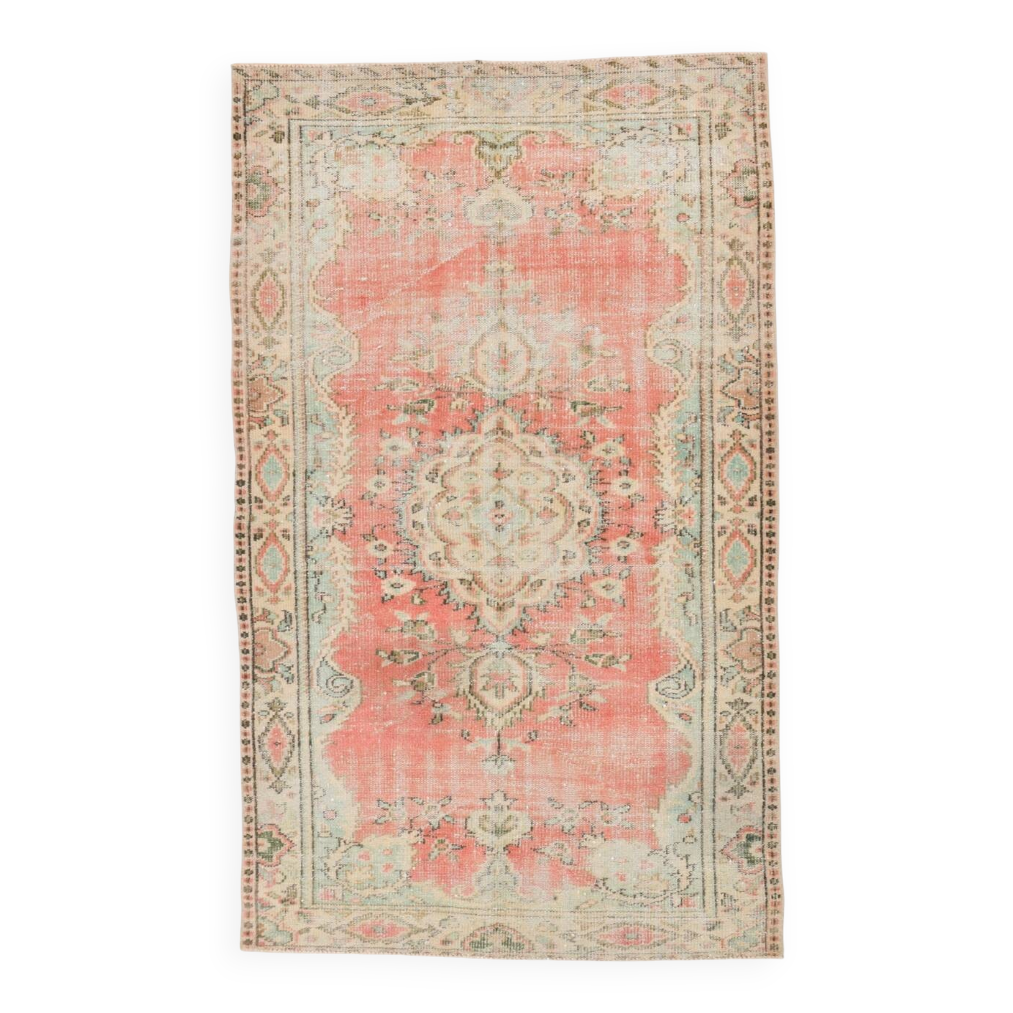 5x8 Coral Pink Classic Vintage Rug, 147x243 Cm