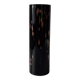 Black opaque glass vase with minimalist style copper inlays
