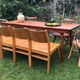 Vintage mid-century farm or estaminet dining table