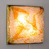 Mazzega Murano glass and brass wall lamp from the 60s