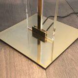 Lampadaire de parquet en verre et laiton