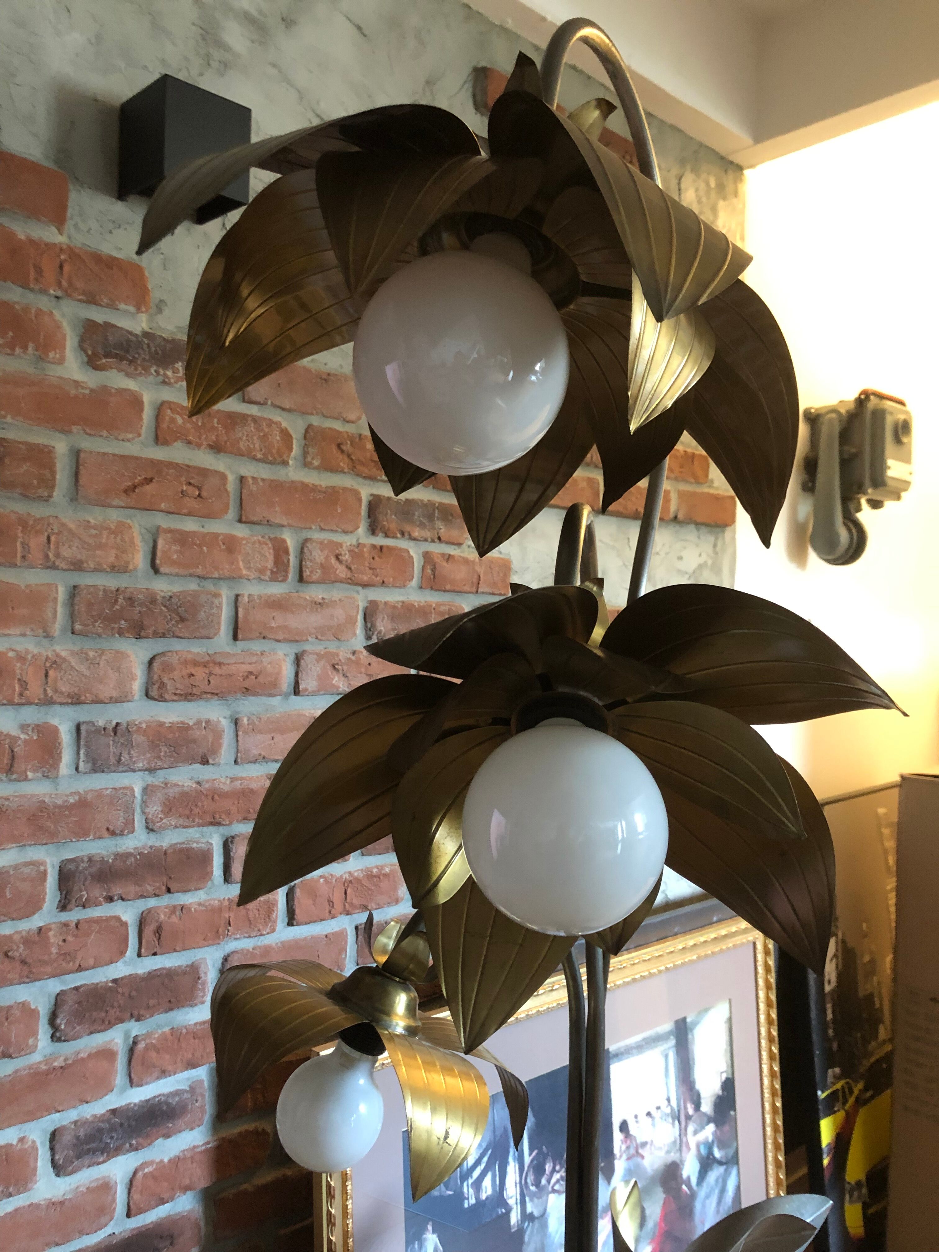 Lampadaire fleurs et plante lampe de plancher de fleur - design années 70