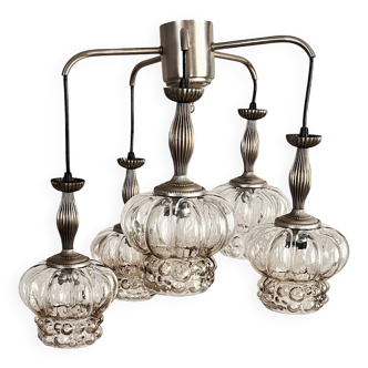 Mid-century modern cascade chandelier veb narva leuchten, germany, 1970s.