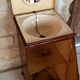 Metal boat cabinet & faience sink