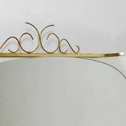 Mid-century illuminated wall mirror by Ernest Igl with brass crown, by Hillebrand.