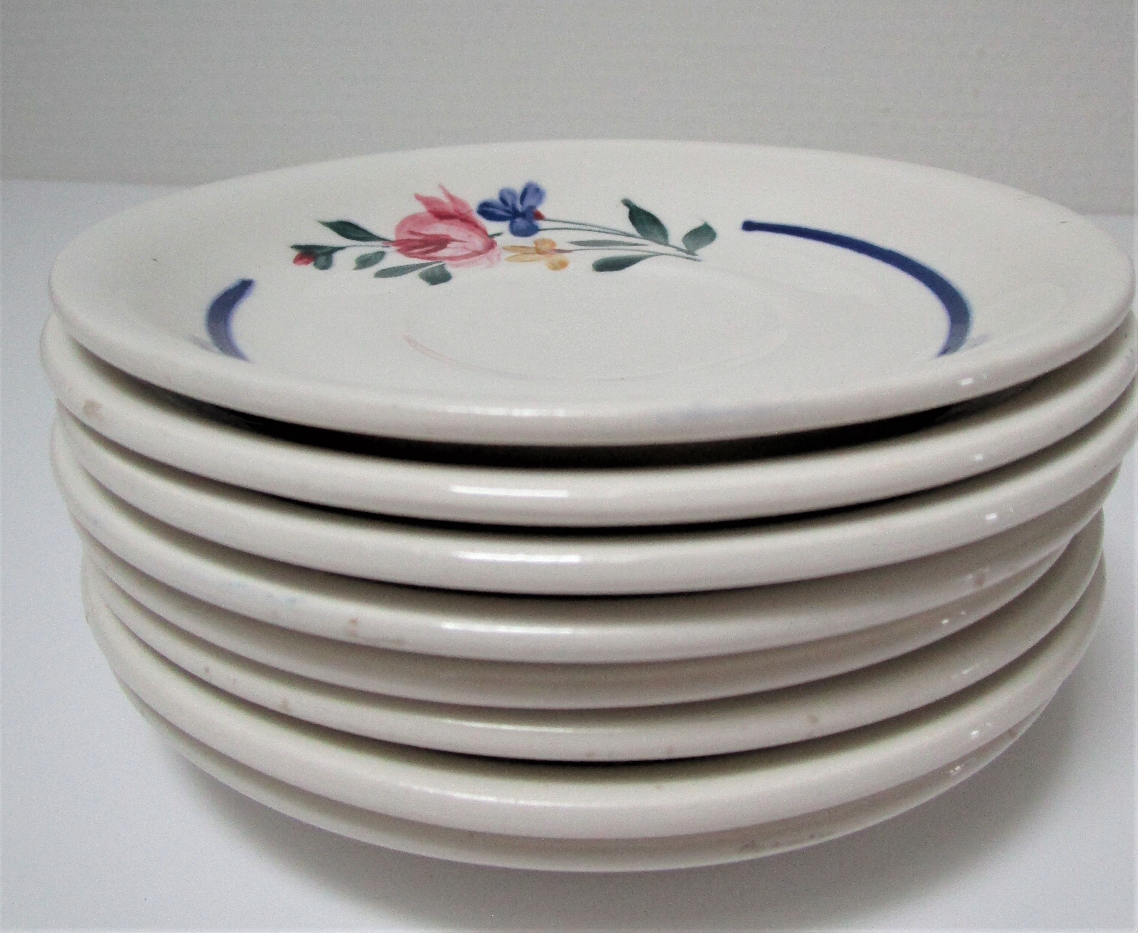 tea or coffee set model Gilberte earthenware Saint Amand floral decoration