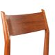 6 Danish chairs in teak and new skai, model 418 Arne Vodder 1960.