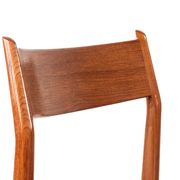 6 Danish chairs in teak and new skai, model 418 Arne Vodder 1960.