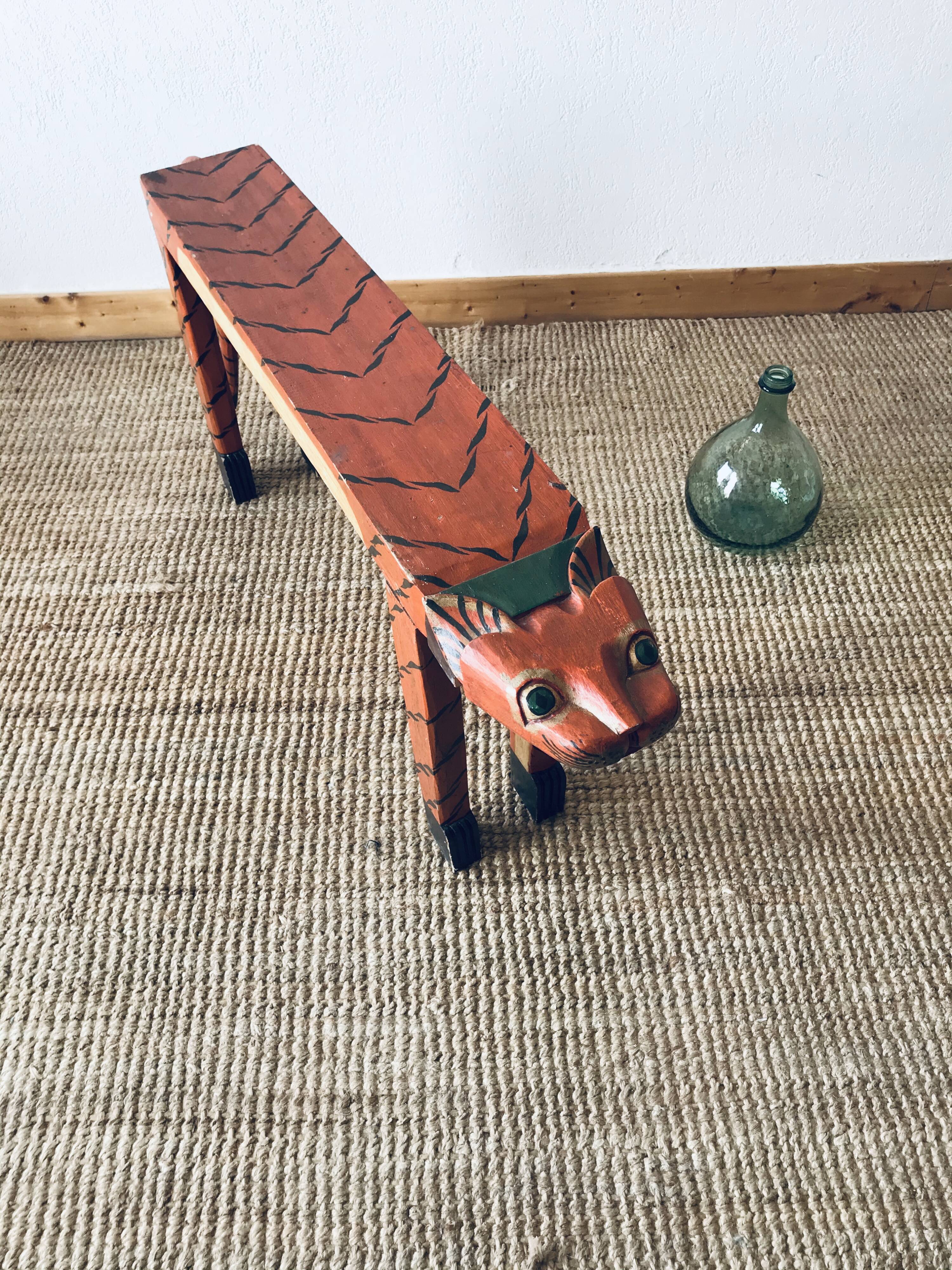 Wooden tiger bench