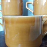 7-cup bistro coffee set in caramel mustard color