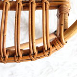 Adult size rattan shell armchair from the 60s