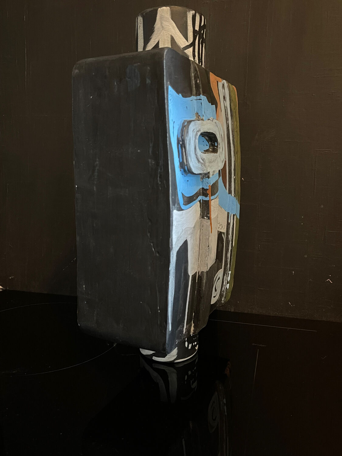 Painted Ceramic Sculpture by Olisch