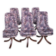 6 velvet and wood chairs from the 70s