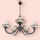 Italian Murano Glass Brass Chandelier 1940’s