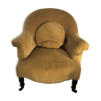 Old toad armchair reupholstered to new