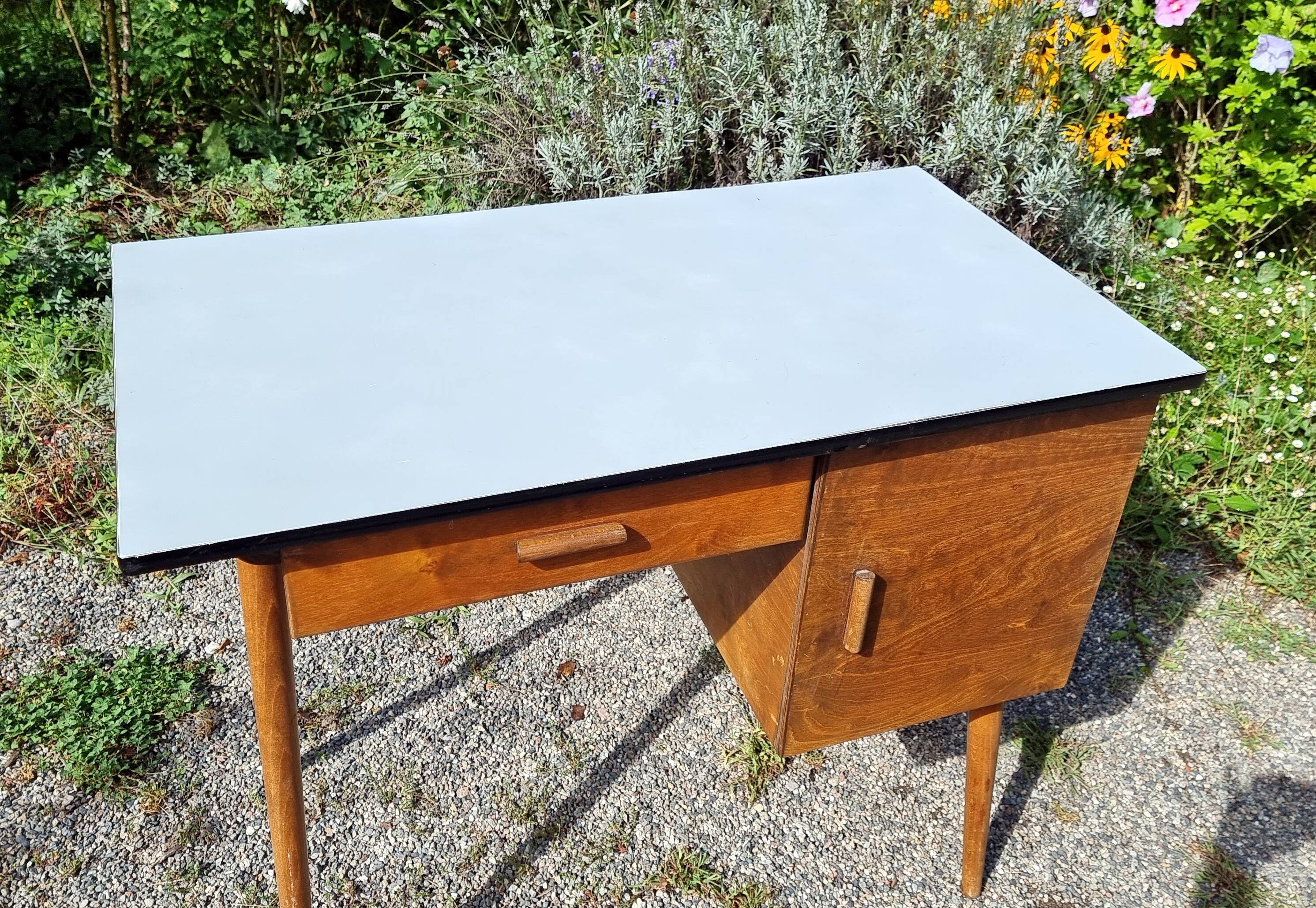 Scandinavian beech desk from the 70s