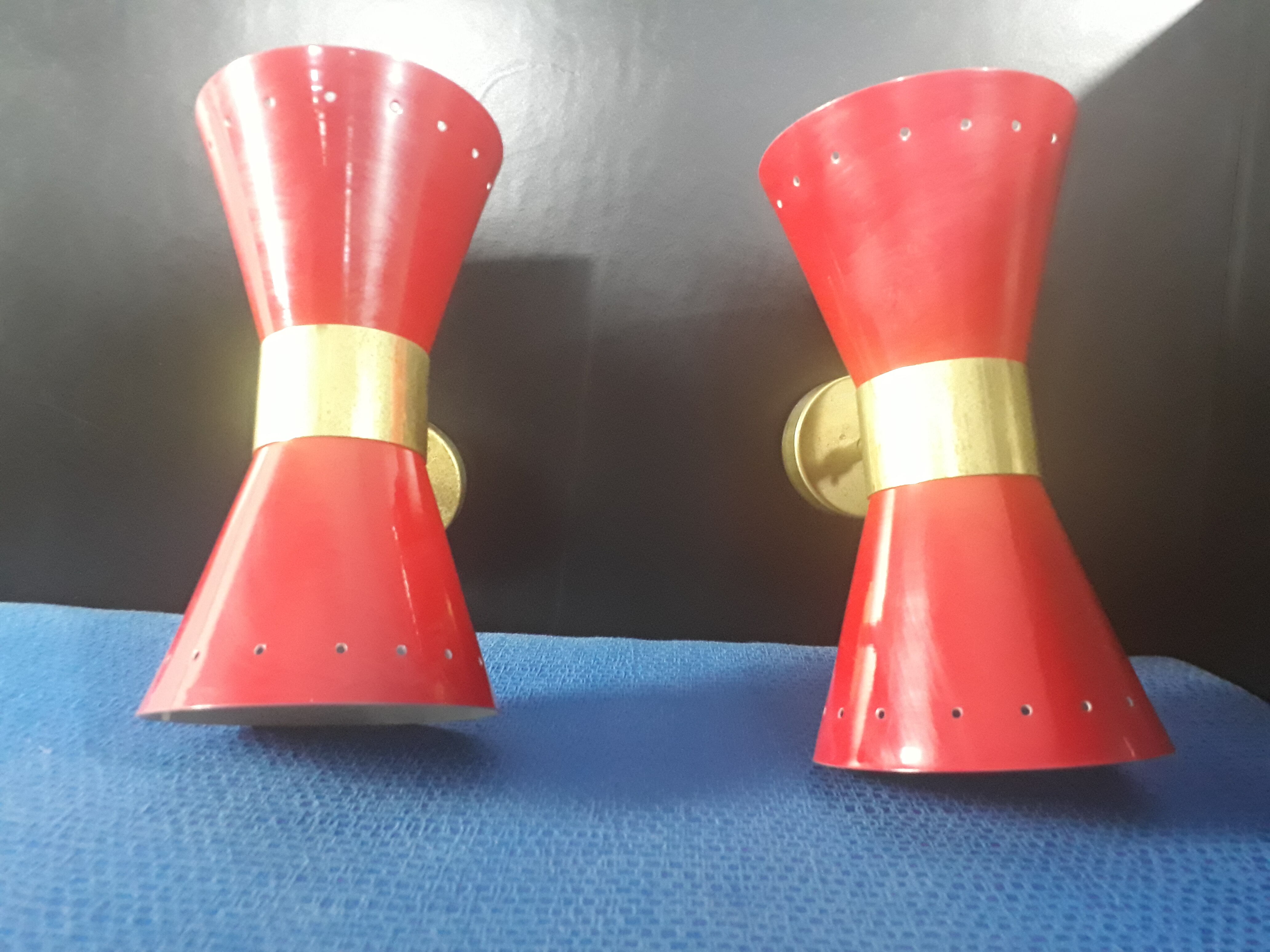 Italian red wall lights