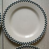 Set of 6 plates Damier Terre de fer Salins