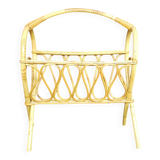Vintage rattan magazine rack