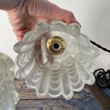 Set of two vintage electric chiseled glass handhelds