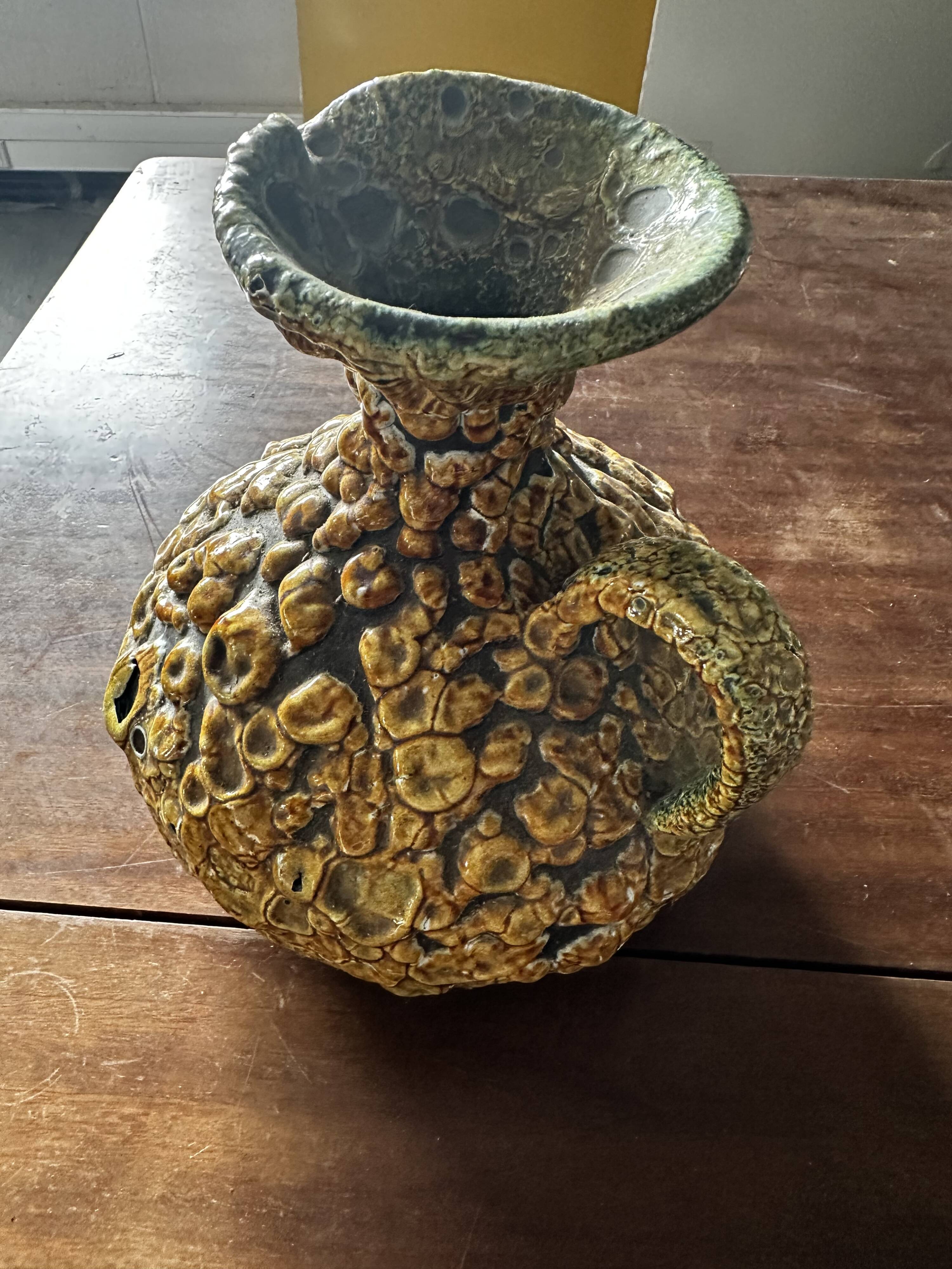 Fat Lava ceramic pitcher from the Cyclope workshops (Charles Cart), 1970s