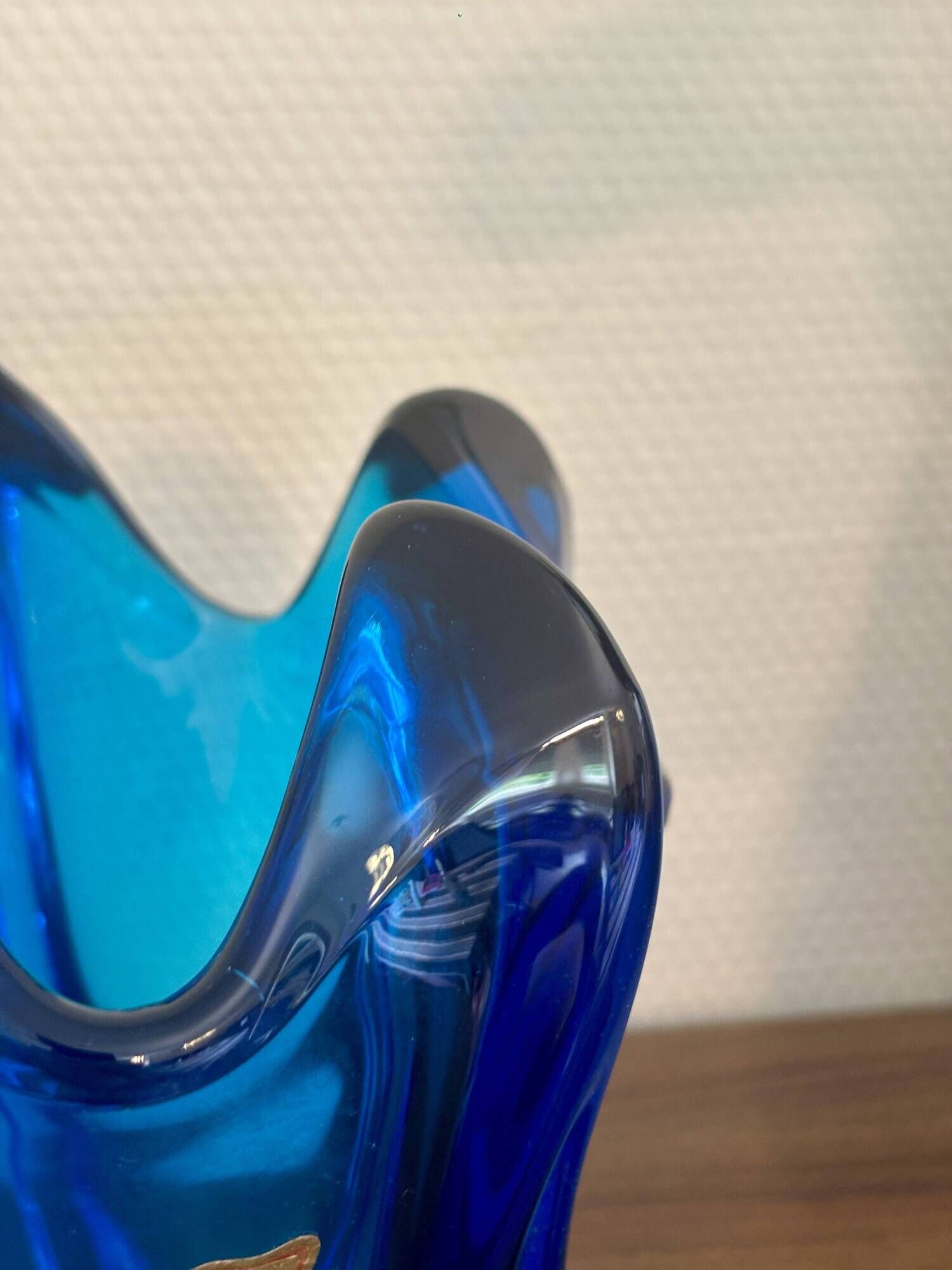 Vintage Cobalt Blue Glass Vase – Edelweiss by J acquin, 1960s