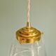 Vintage pendant light in transparent bubbled glass, 70s
