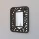 Unique vintage floral ceramic wall mirror by an artist