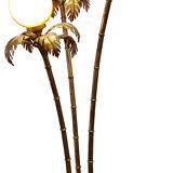 3-globe gilded metal floor lamp
