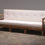 Vintage Italian Bamboo Sofa with Cushions from the 1970s