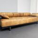 DS 80 daybed, patchwork sofa with armrests in cognac leather by De Sede, Switzerland, 1980s
