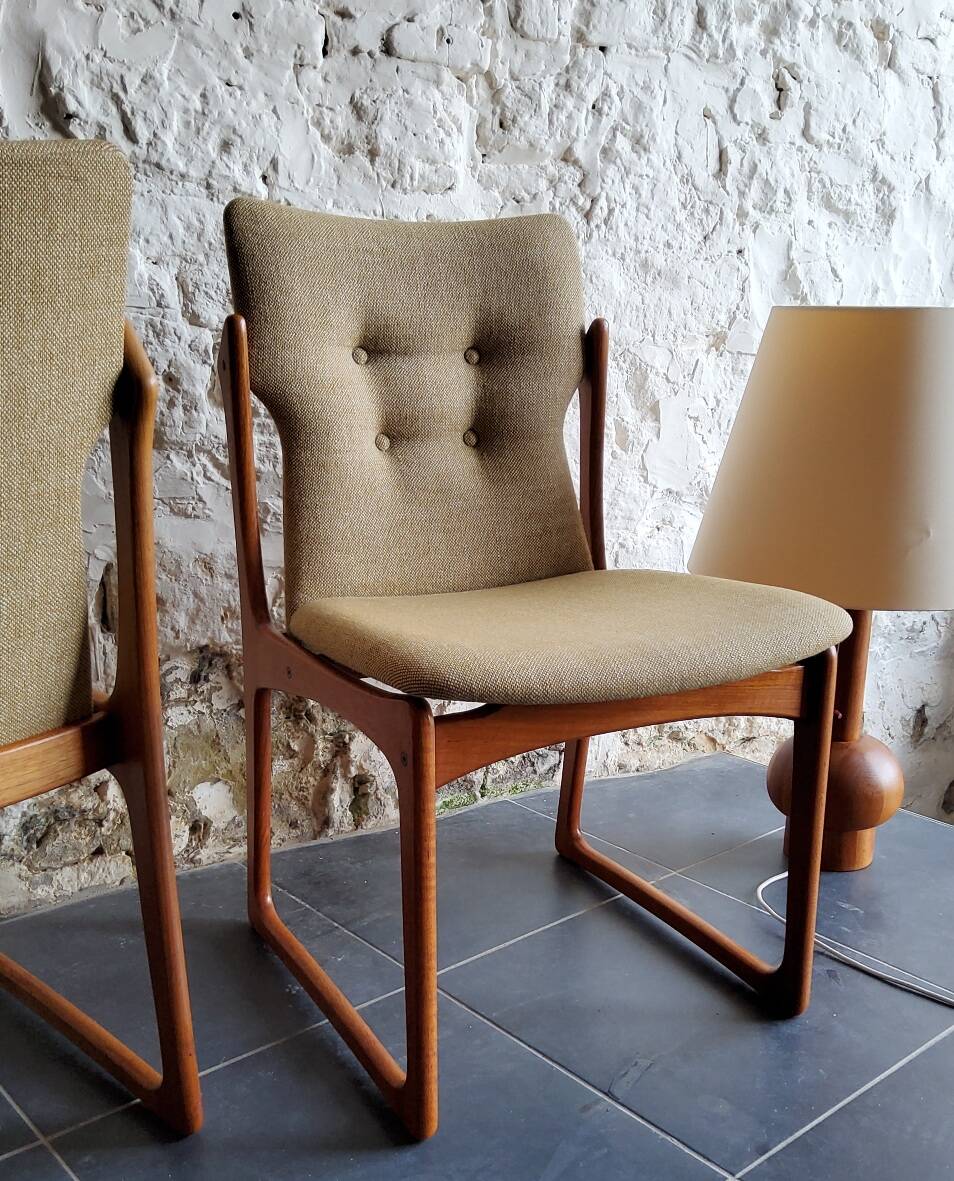 Chaises Scandinave en bois de Vamdrup Stolefabrik Danemark 1960