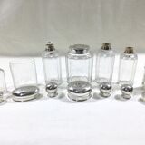 Set of crystal and silver vials