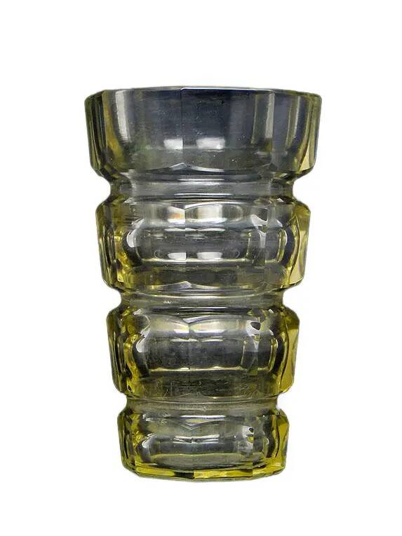 Art Deco vase, crystal, designed by J. Hoffmann, Czechoslovakia, 1930s