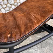LC4 chaise longue in cowhide and black frame by Cassina, 1970–80