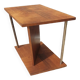 Table d'appoint moderniste Art Déco Noyer et acier chromé