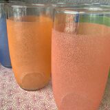 6 verres granité à orangeade vintage
