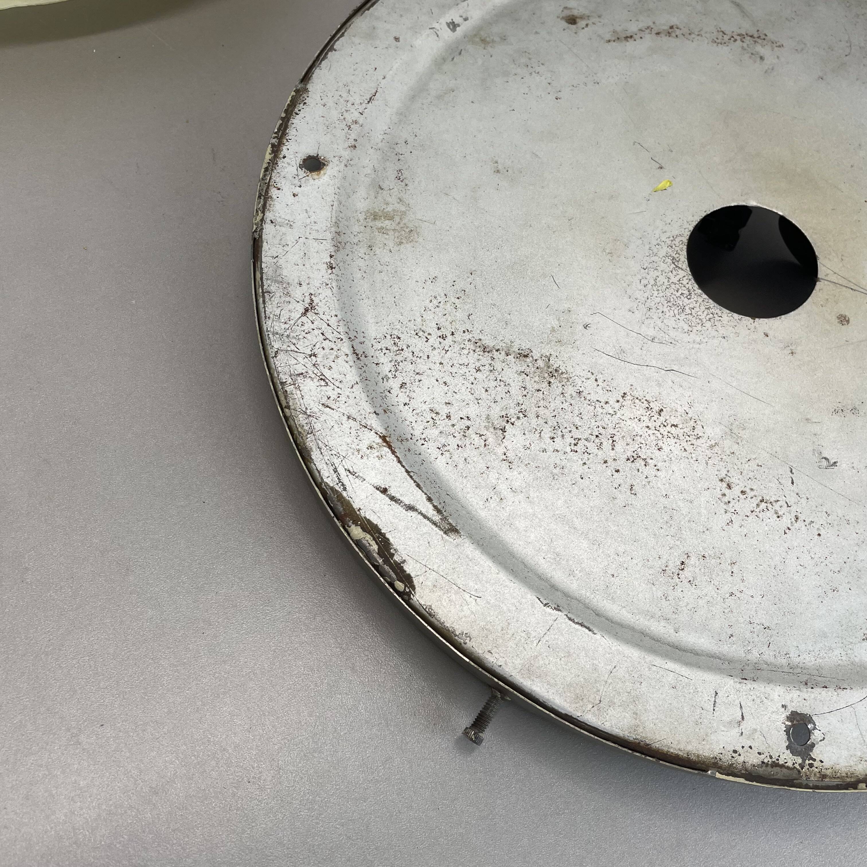 Large modernist art deco metal plafoniere ceiling flushmount light, france