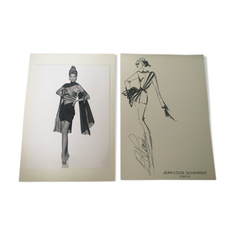 Jean-Louis Scherrer: fashion illustration - vintage press shot 1992