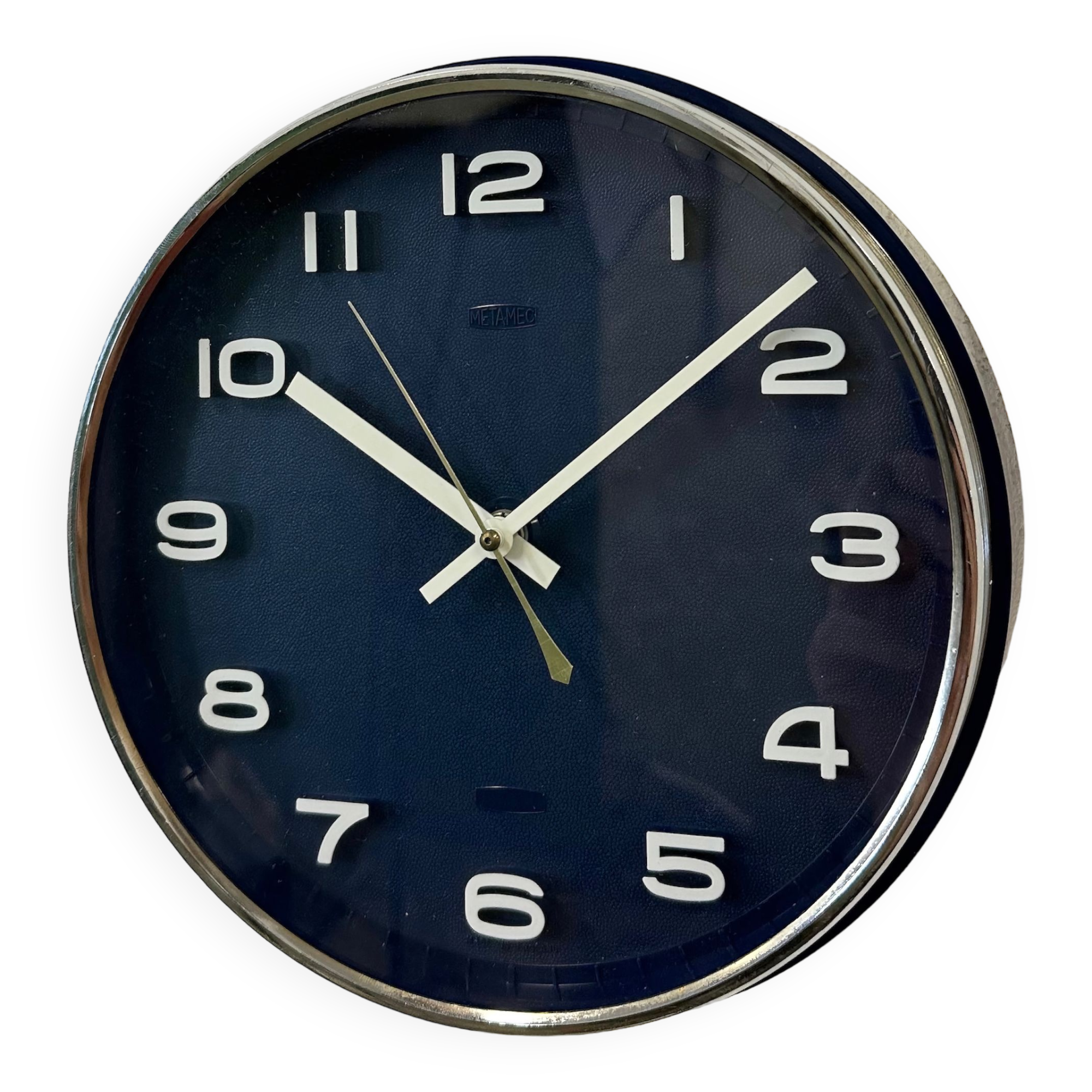 Vintage Blue Bakelite Electric Wall Clock from Metamec, 1970s