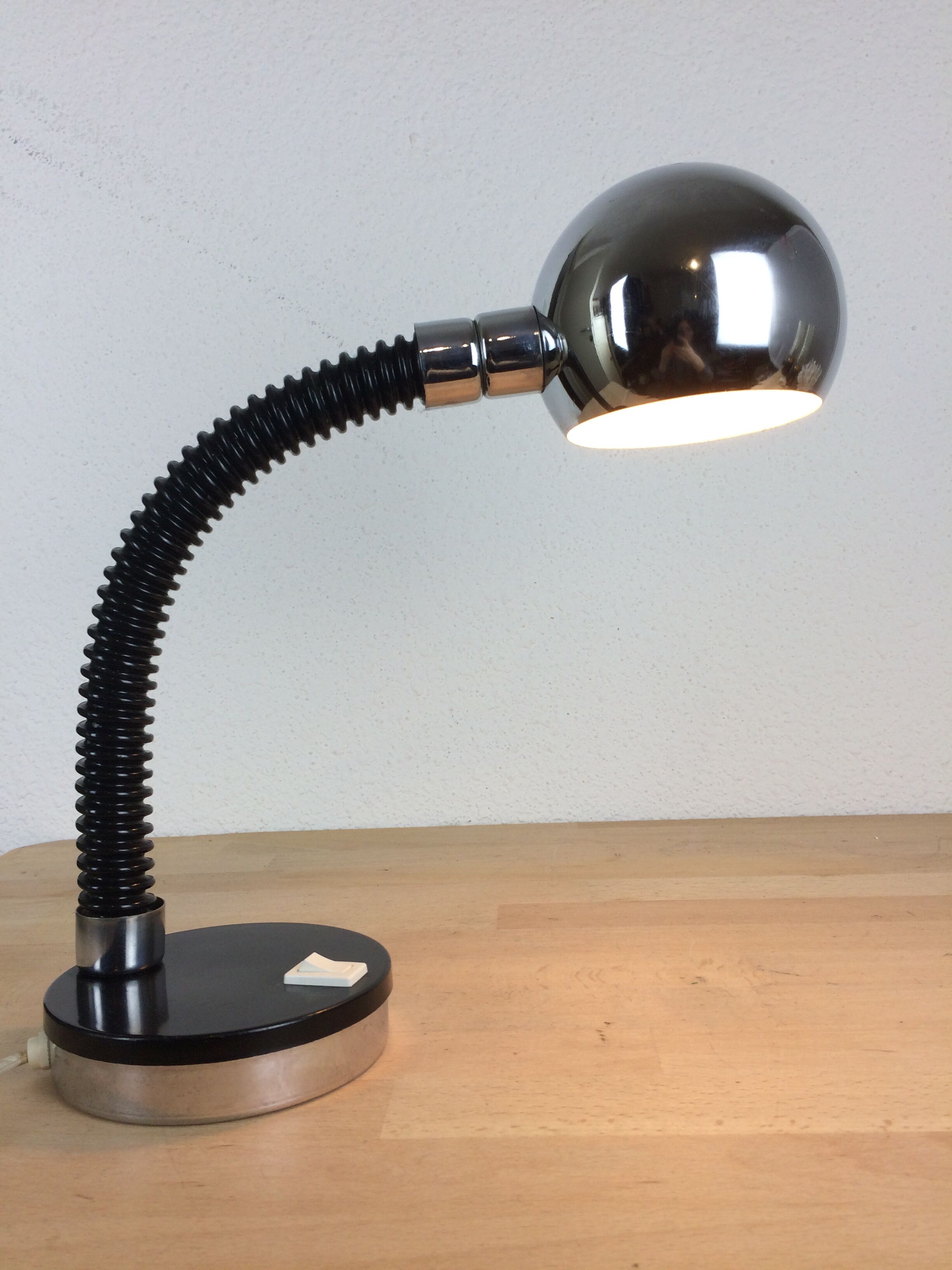 Targetti Sankey desk lamp in chrome, space age, 70's