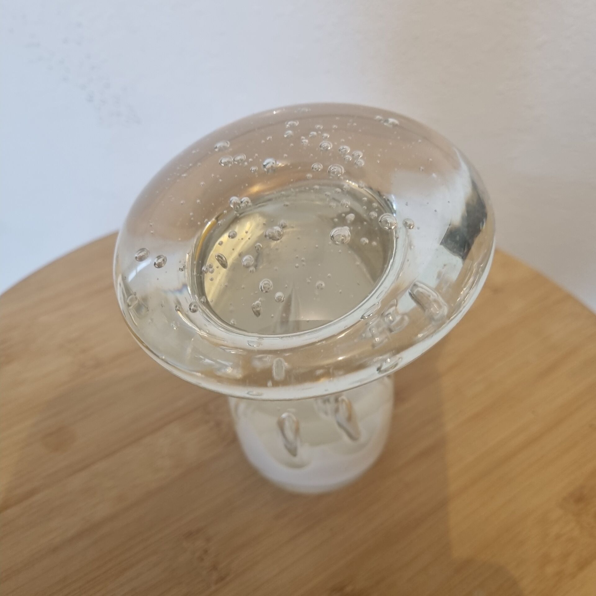 Mushroom paperweight blown glass